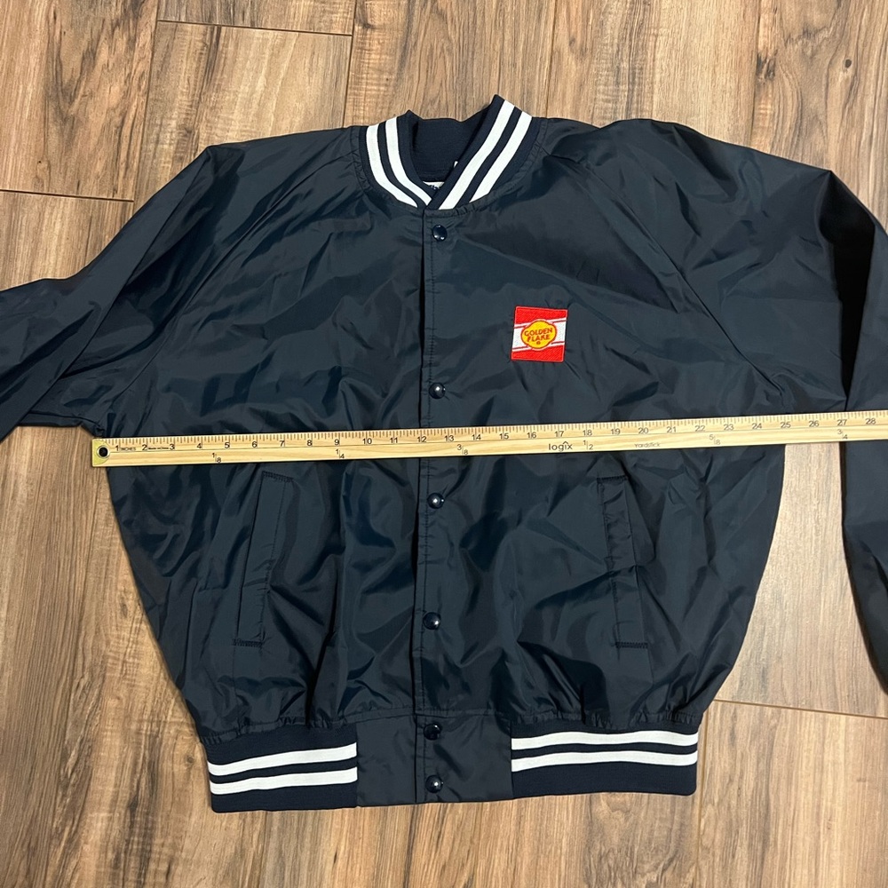 Vintage Chalk Line Golden Flake Jacket XL Navy Varsity Snap Windbreaker - Picture 10 of 11